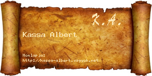 Kassa Albert névjegykártya