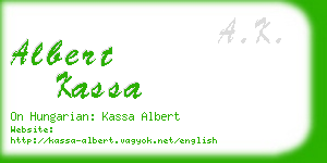 albert kassa business card